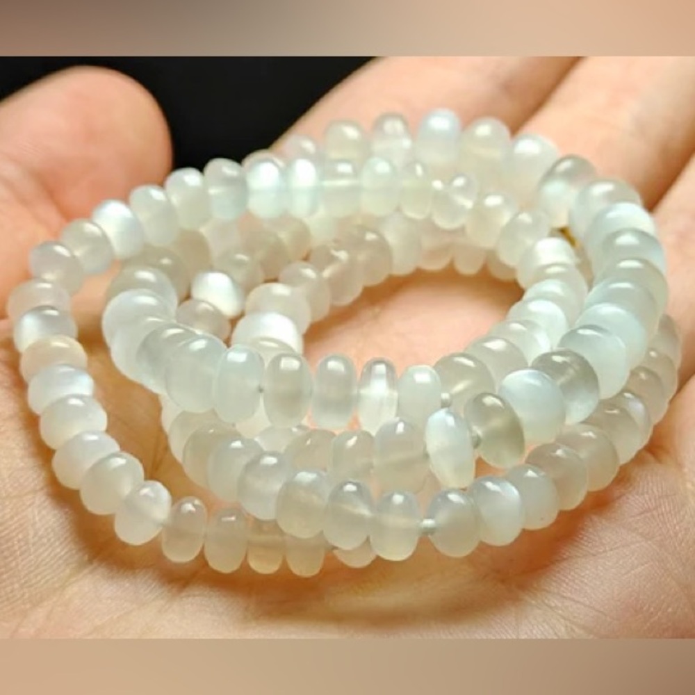 Tools4Transformation 🤍 White Flash Moonstone Therapeutic Necklace 17" Gemisphere